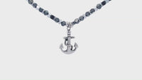 Mini Anchor Beaded Necklace in Stainless Steel