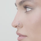 14K Gold 0.07 Carat Lab Grown Diamond Nose Hoop - 20G