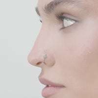 14K Gold 0.07 Carat Lab Grown Diamond Nose Hoop - 20G
