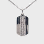Men's Lab Grown Diamond Dog Tag Pendant in Sterling Silver (1/3 ct. tw.)
