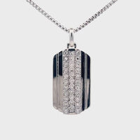 Men's Lab Grown Diamond Dog Tag Pendant in Sterling Silver (1/3 ct. tw.)