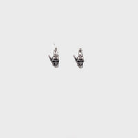 Skull Hoop Earring in Black Ion Plated Stainless Steel