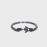 Anchor Bracelet in Black Finish Stainless Steel
