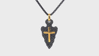 Arrowhead Cross Pendant in Stainless Steel