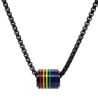 Rainbow Barrel Pendant in Stainless Steel