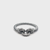Dragon Head Bracelet in Antique Black Finish Stainless Steel