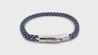Men's Blue Ion Plated Stainless Steel Curb Bracelet, 8.5