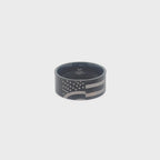 American Flag Band in Black Ion-Plated Stainless Steel