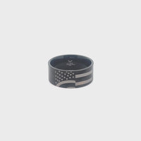 American Flag Band in Black Ion-Plated Stainless Steel