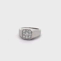 Men's Lab Grown Diamond Ring in Sterling Silver (3/4 ct. tw.)