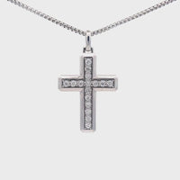 Domed Beveled Pendant in Sterling Silver