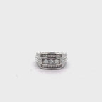 Men's Three-Row Lab Grown Diamond Band in Sterling Silver (1/4 ct. tw.)