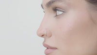 14K Gold Three-Stone 0.025 Carat Lab Grown Diamond Nose Hoop - 20G