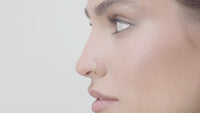 10K Hoenycomb CZ Open Hoop Nose Ring - 20G