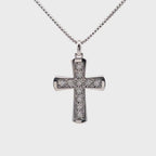Men's Lab Grown Diamond Cross Pendant in Sterling Silver (1/2 ct. tw.)