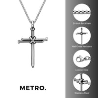 Nail Cross Pendant in Stainless Steel