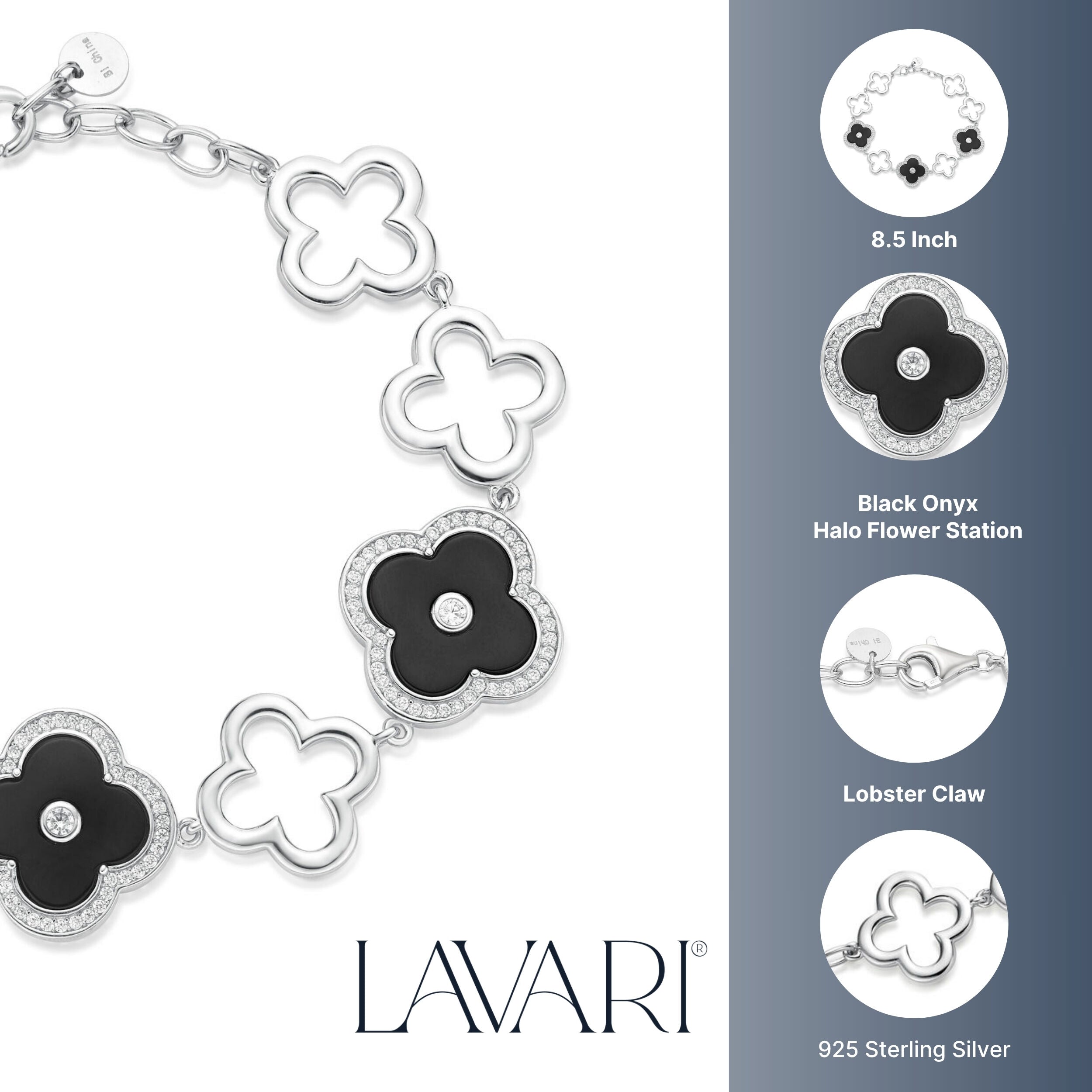 Flora Grand Halo Nine-Station Flower Bracelet