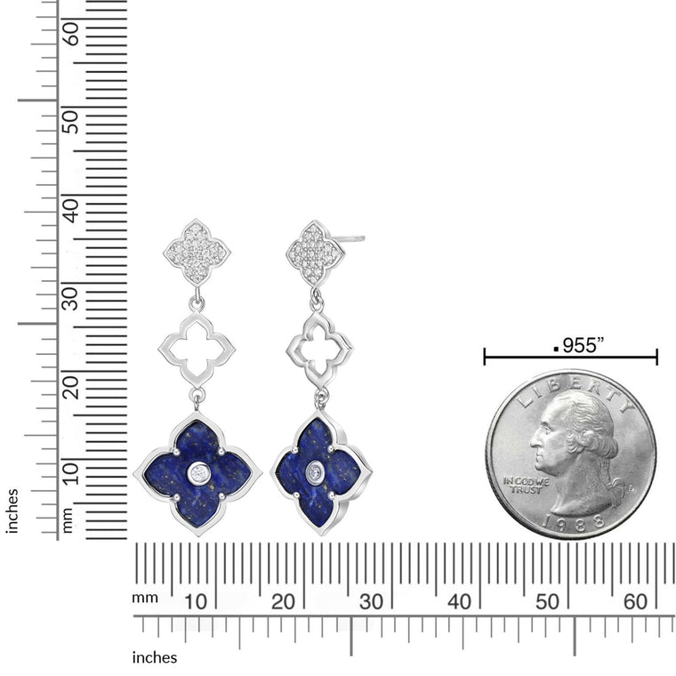 Flora Grand Triple Flower Cubic Zirconia Drop Earrings