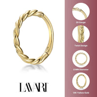 14K Gold Twist Multi-Purpose Clicker - 20G
