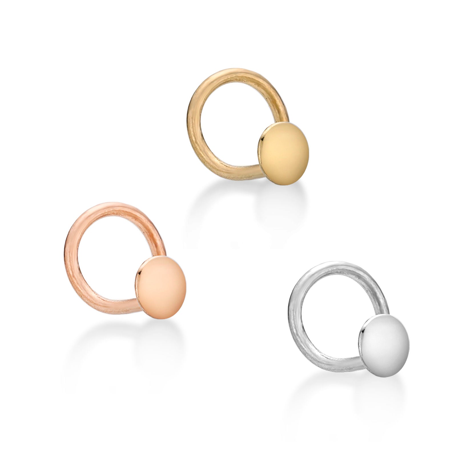 14K Gold Screw Astral Nose Ring Set - 22G