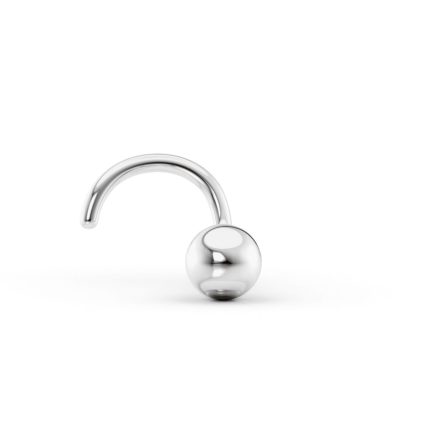 14K Ball Curved Nose Ring - 20G