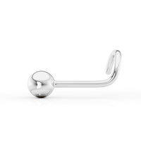 14K Ball Curved Nose Ring - 20G