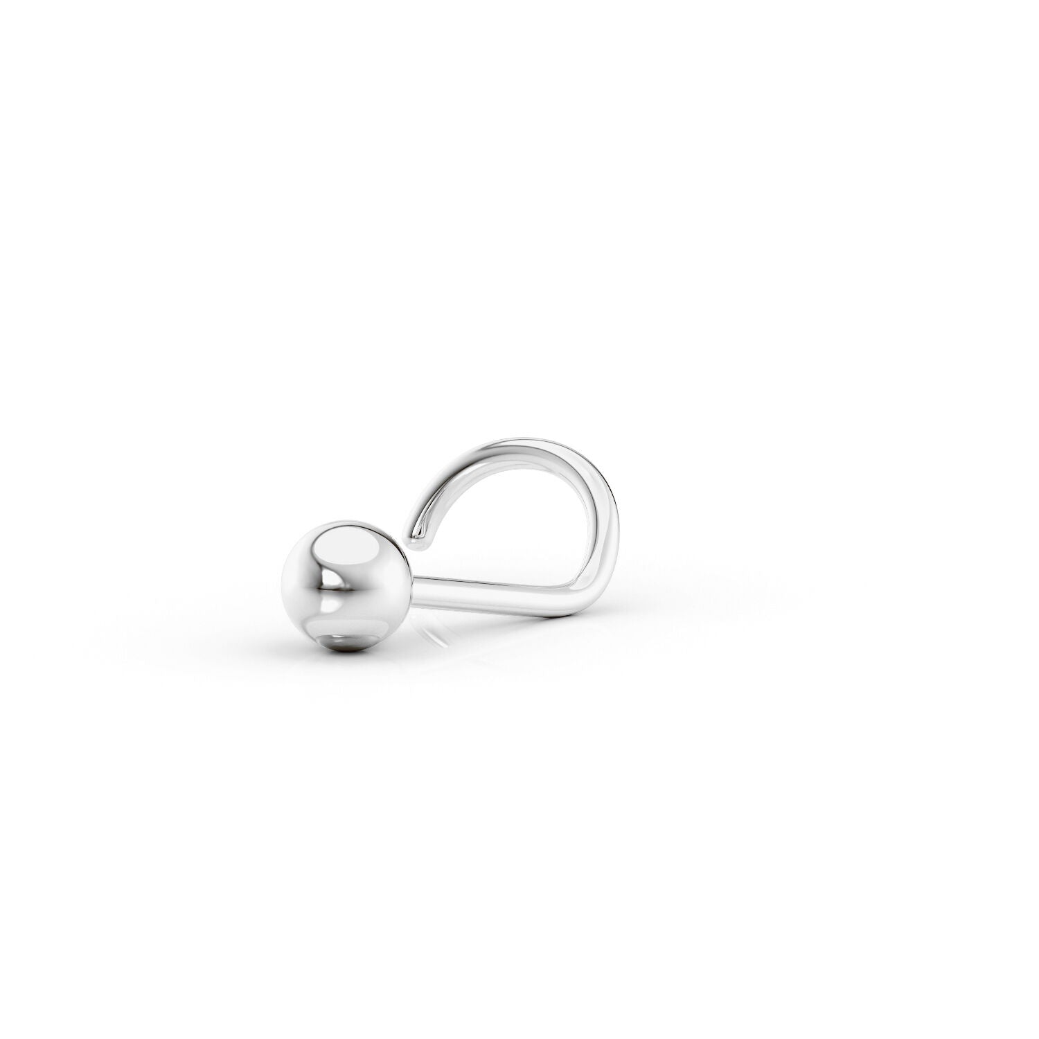 14K Ball Curved Nose Ring - 20G