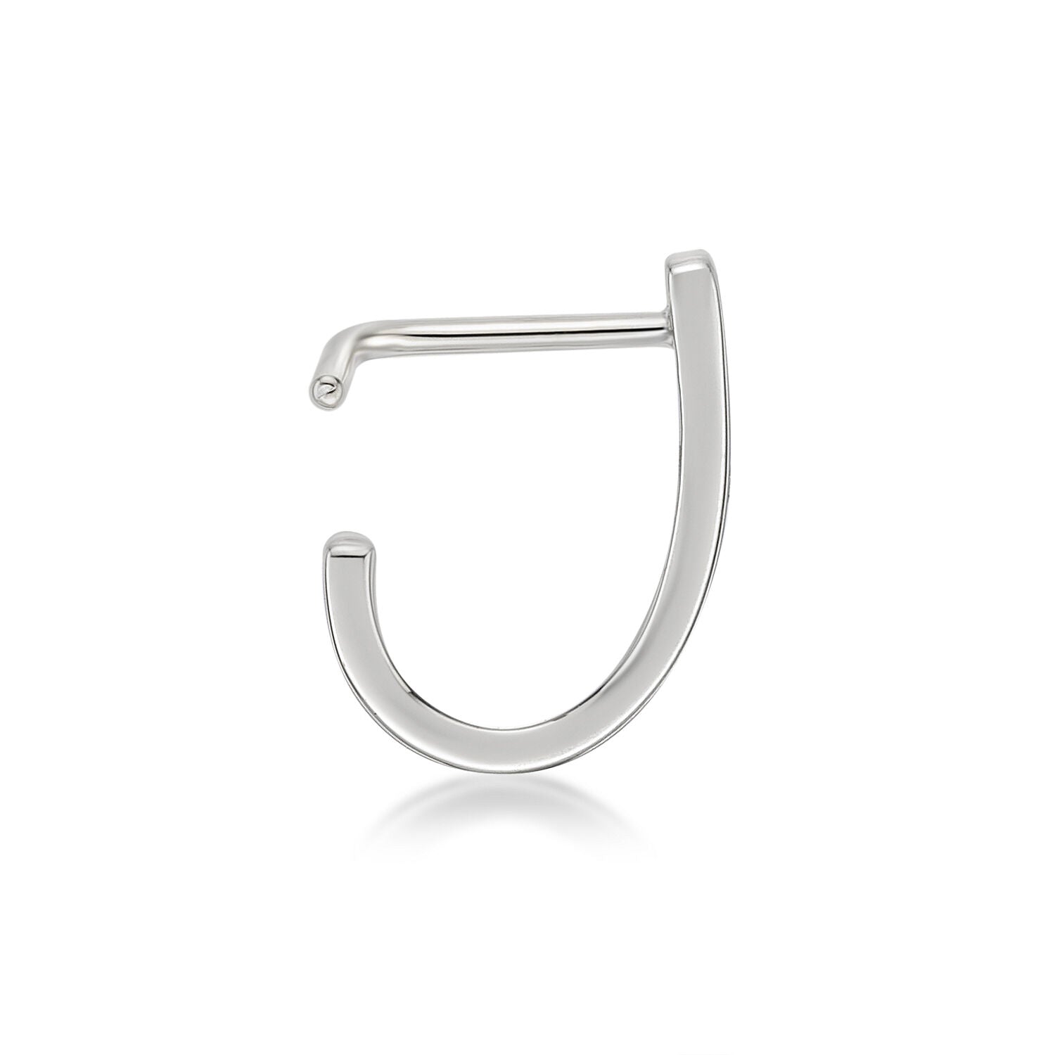 14K Faux Hoop L-Shaped Nose Ring - 20G
