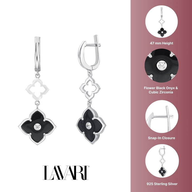 Flora Classic Double Flower Drop Earrings