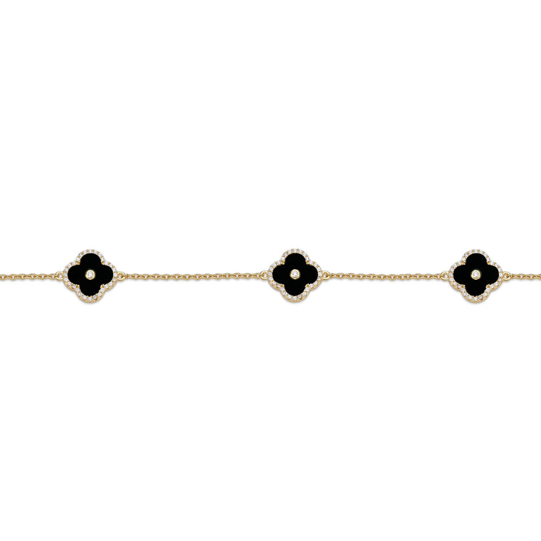 Flora Halo Three-Station Flower Bracelet