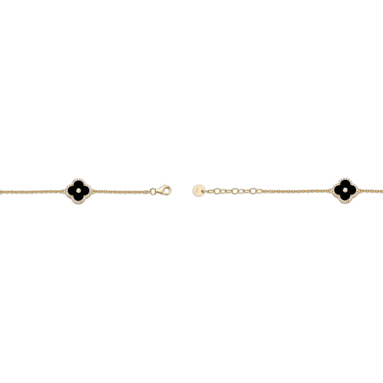Flora Halo Three-Station Flower Bracelet