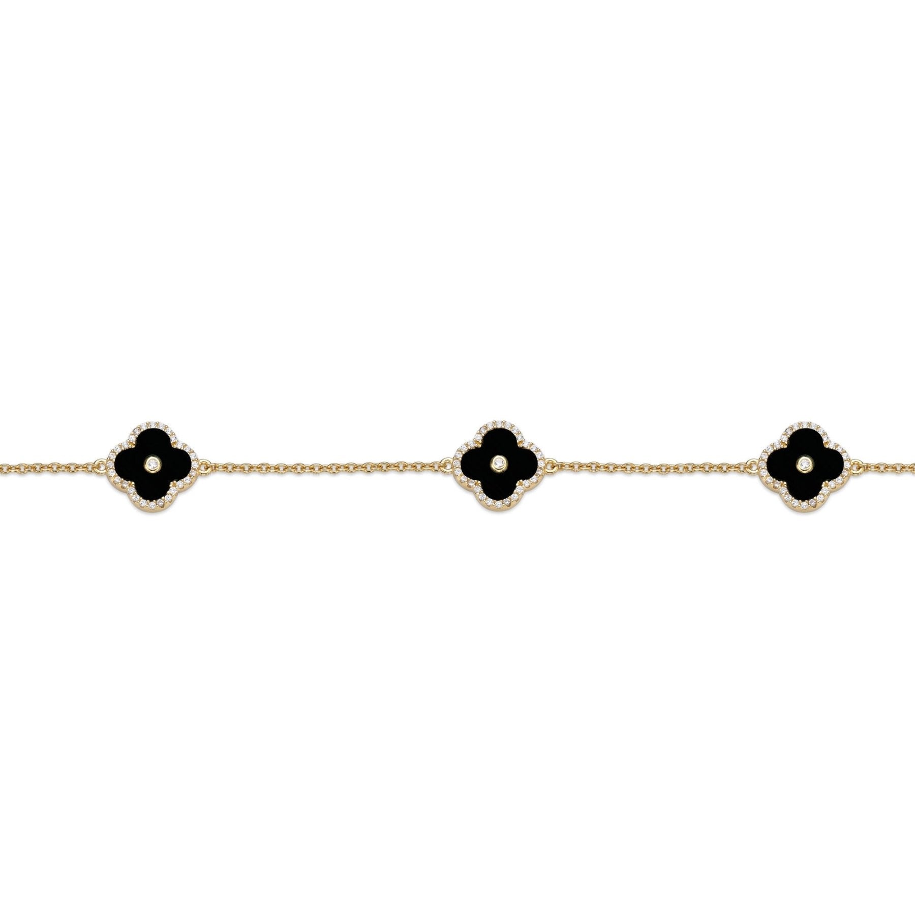 Flora Halo Three-Station Flower Bracelet