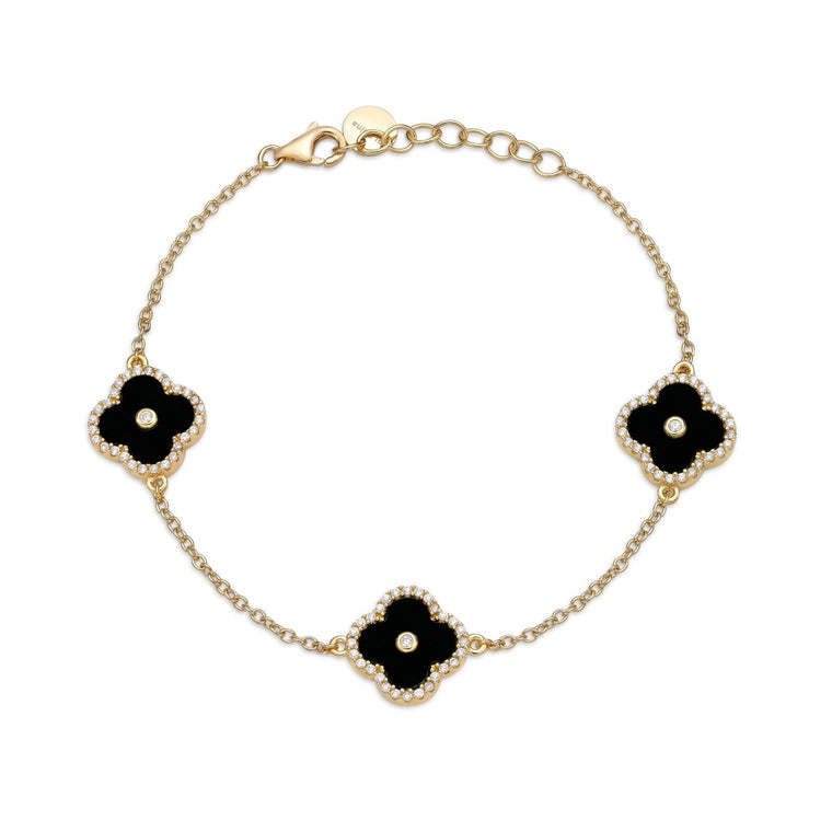 Flora Halo Three-Station Flower Bracelet