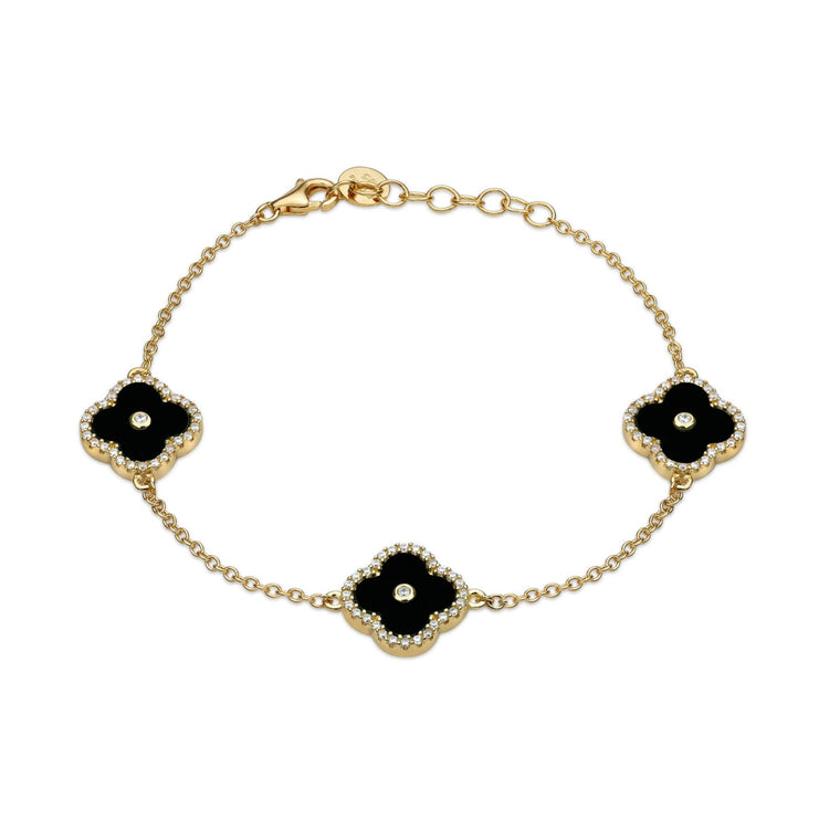 Flora Halo Three-Station Flower Bracelet