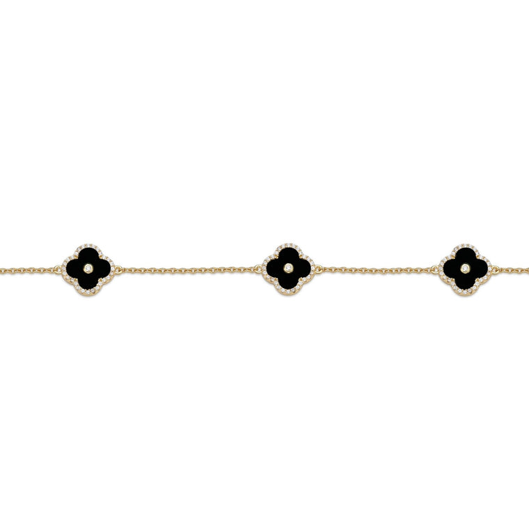 Flora Halo Three-Station Flower Bracelet
