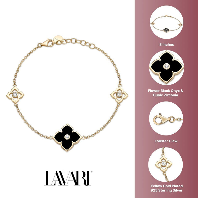 Flora Classic Triple Flower Station Bracelet