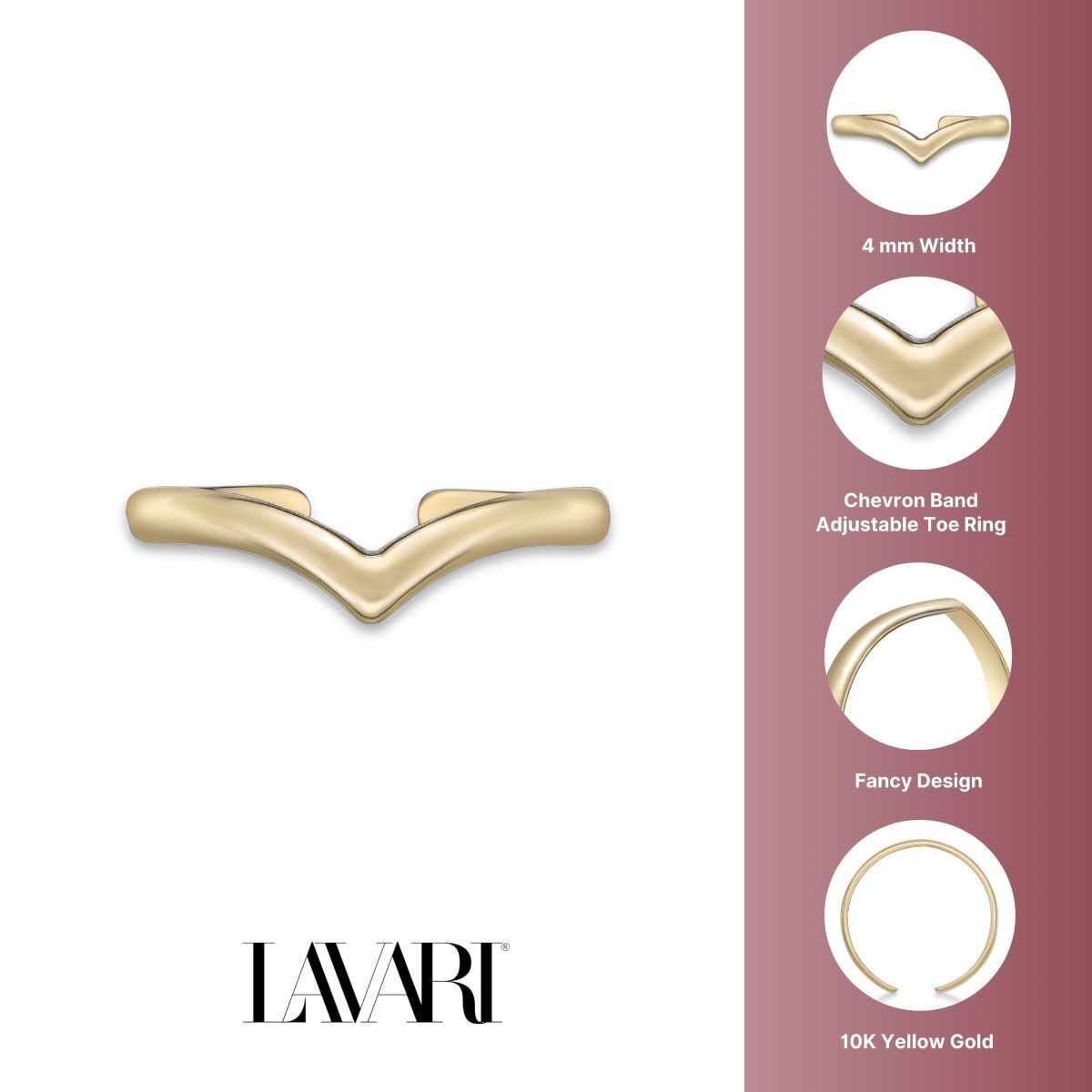 Chevron Adjustable Toe Ring