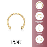 Spiked Horseshoe Nipple Ring - 14G
