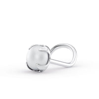 14K Pearl Curved Nose Ring - 20G