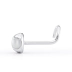 14K Pearl Curved Nose Ring - 20G