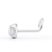 14K Pearl Curved Nose Ring - 20G