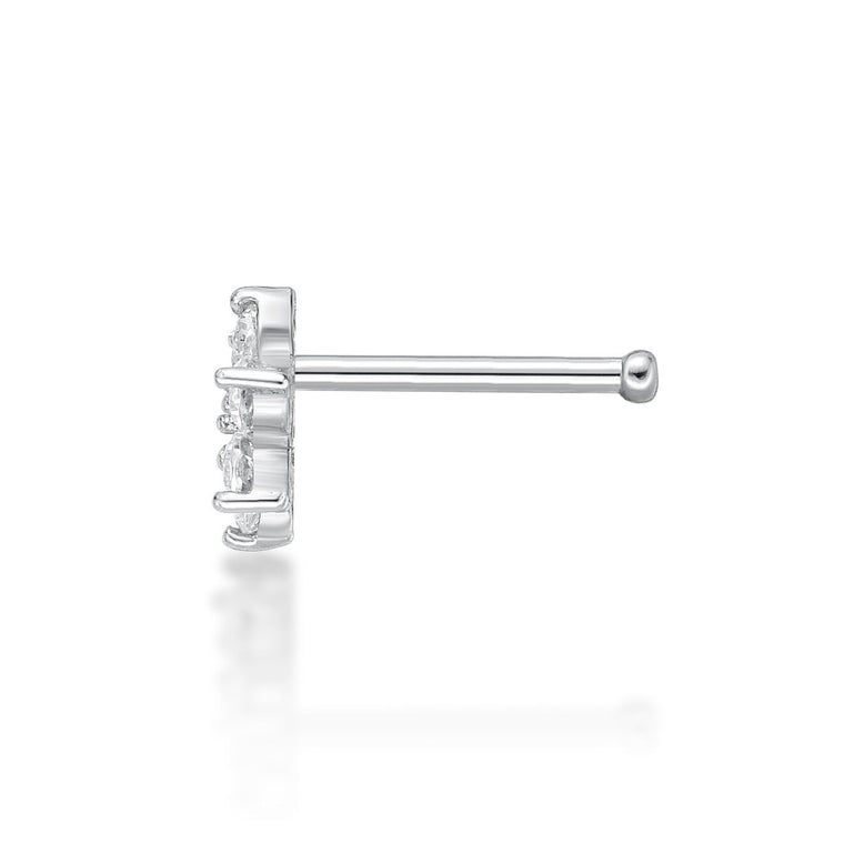 20 G (0.8 mm) Lab Grown Diamond Straight-Stud Nose Ring in 14K Gold