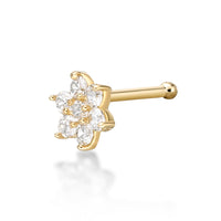 20 G (0.8 mm) Lab Grown Diamond Straight-Stud Nose Ring in 14K Gold
