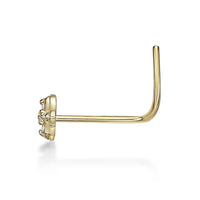 10K Gold Flower 0.04 Carat Lab Grown Diamond Nose Screw - 20G