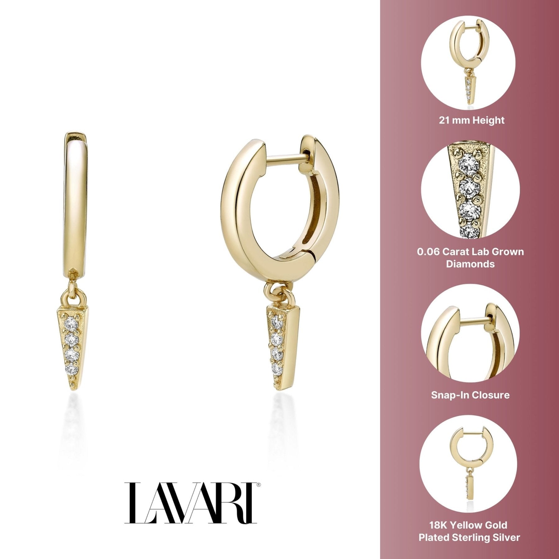 Small Spike Huggie Earrings