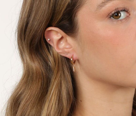 Small Spike Huggie Earrings