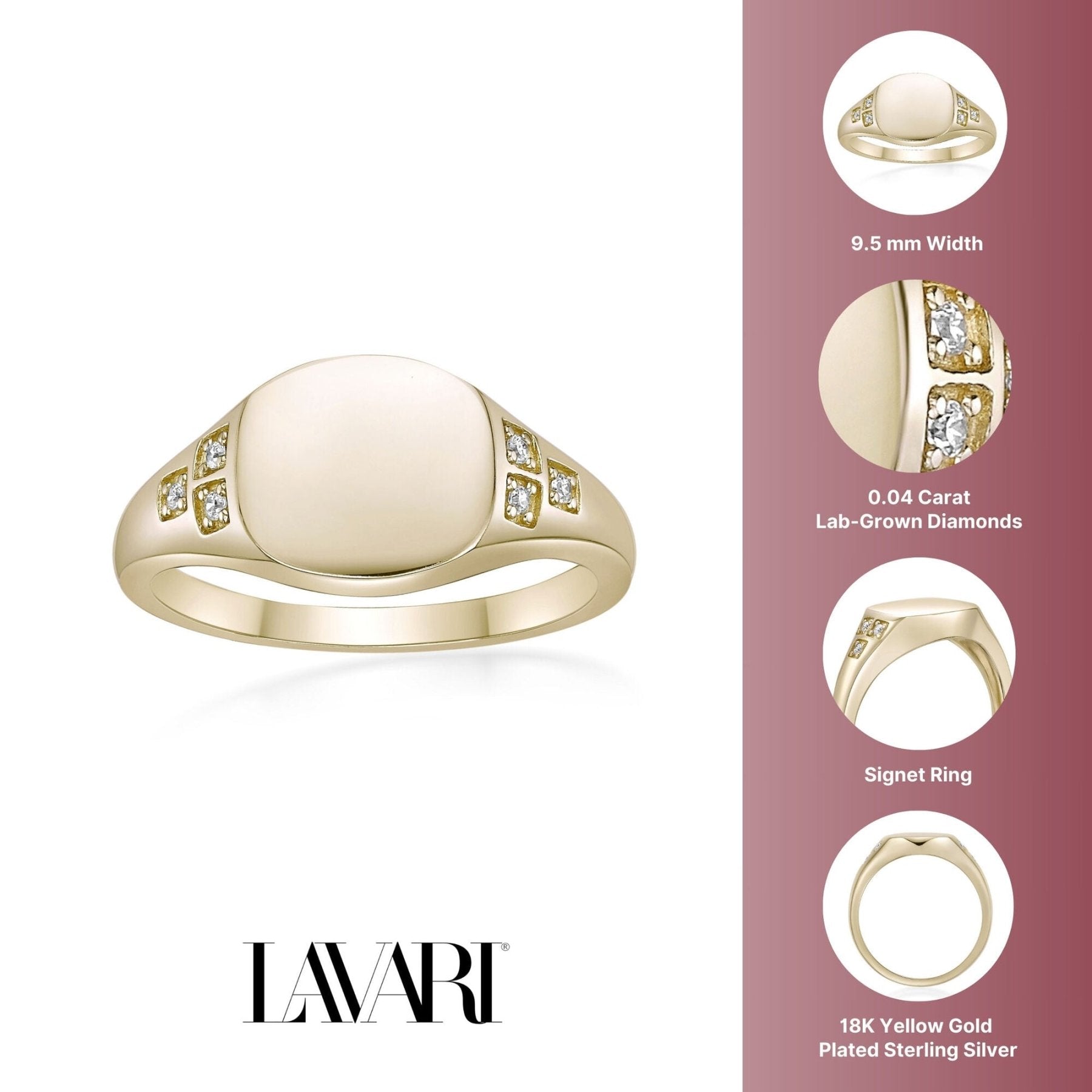 Lab Grown Diamond Signet Ring
