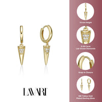 Large Spike Huggie Earrings