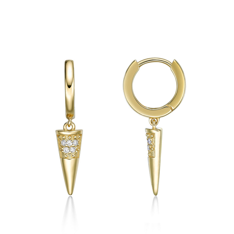 Large Spike Huggie Earrings