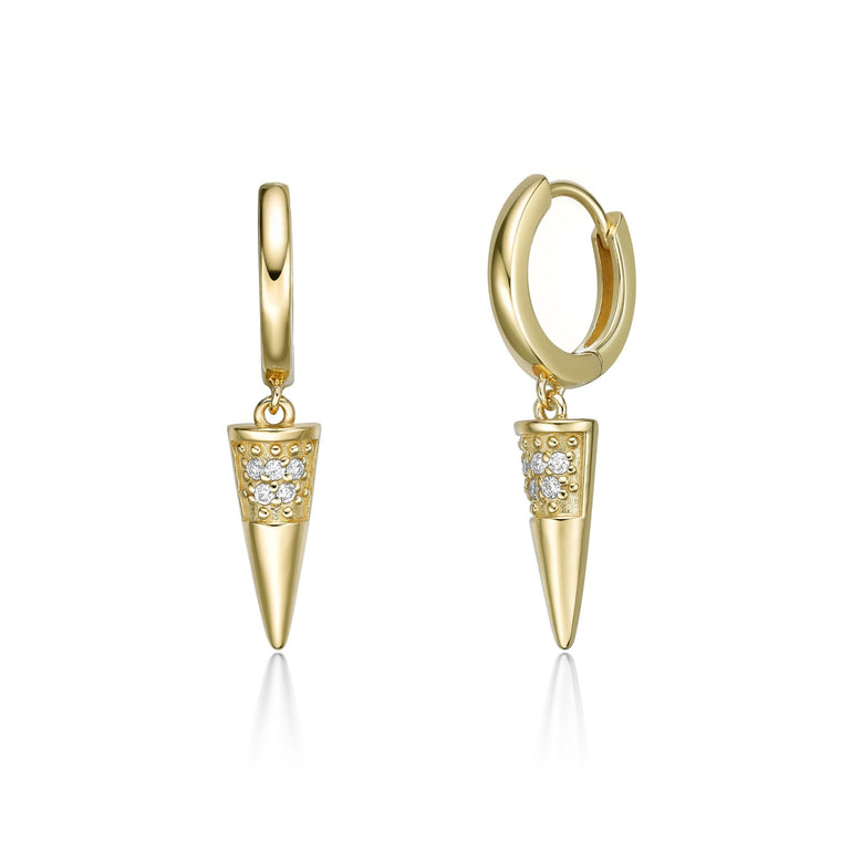 Large Spike Huggie Earrings